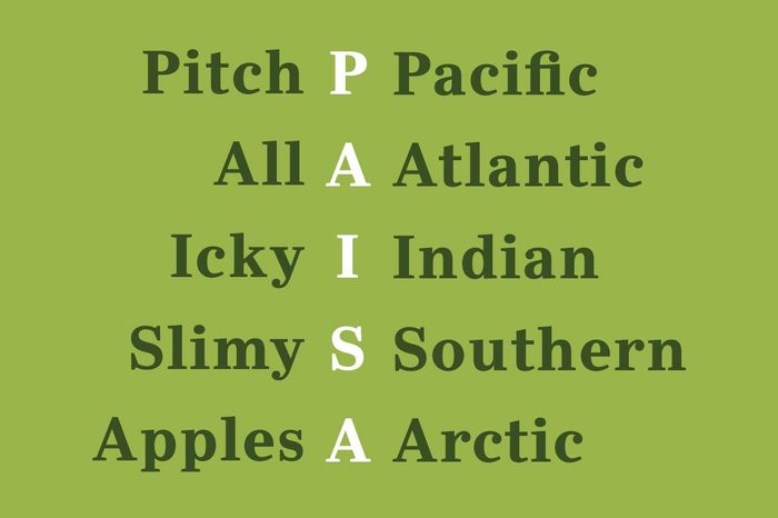 oceans mnemonic device
