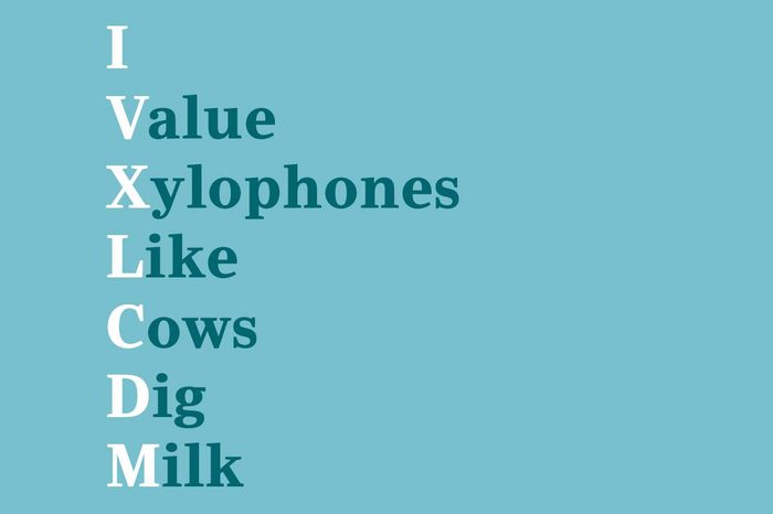 roman numerals mnemonic device