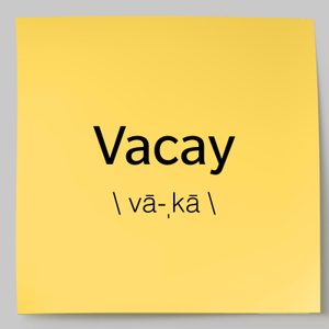 Yellow sticky note displays the word 