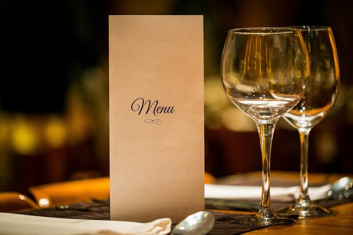 restaurant menu