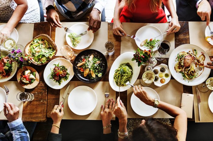 dinner table overhead