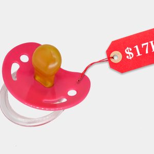 Pacifier appears with red price tag reading 
