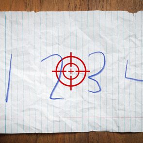 Crumpled paper displays numbers 