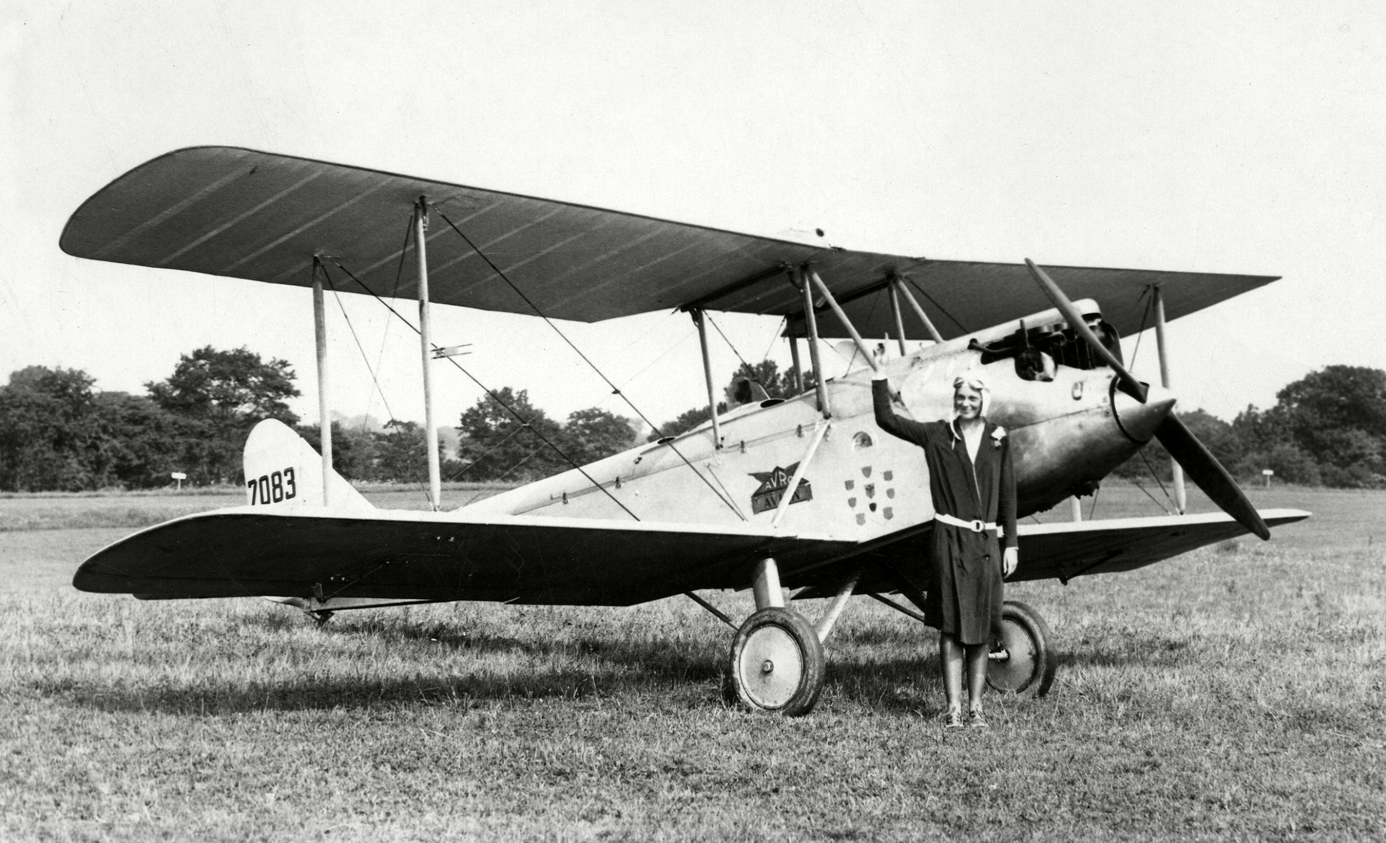 Mandatory Credit: Photo by Everett/Shutterstock (10306263a) Amelia Earhart shown with plane she purchased from Lady Heath of England, Briarcliff, New York, 1928 Historical Collection