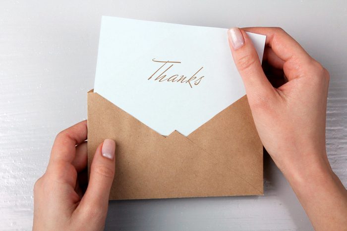 thank you note card
