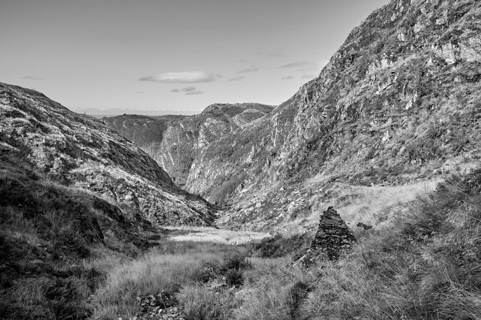 Stunning scenery in lovely Bergen, Norway. Isdalen valley.