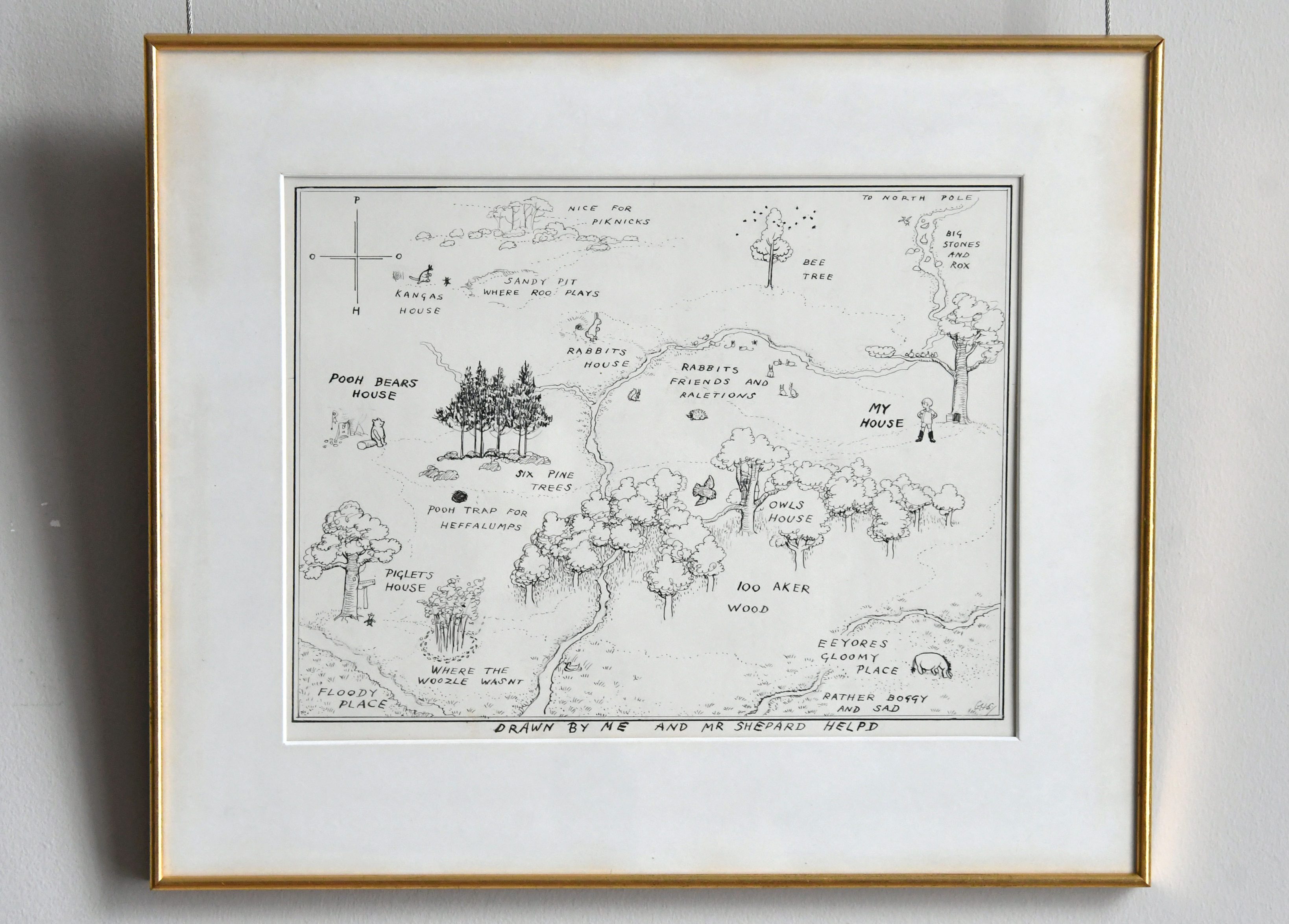 Mandatory Credit: Photo by Nils Jorgensen/Shutterstock (9697505l) Original Map of Winnie-the-Pooh's Hundred Acre Wood, by E.H. Shepard. Estimate £100,000-150,000 Winnie-the-Pooh illustration auction photocall, London, UK - 31 May 2018 The original map of Winnie-the-pooh's Hundred Acre Wood by E.H. Shepard, unseen for half a century, is unveiled alongside four long-hidden illustrations from the iconic book, ahead of the sale on July 10, at Sotheby's, London