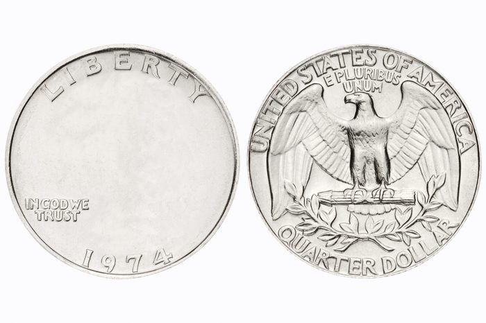 quarter coin. no face.