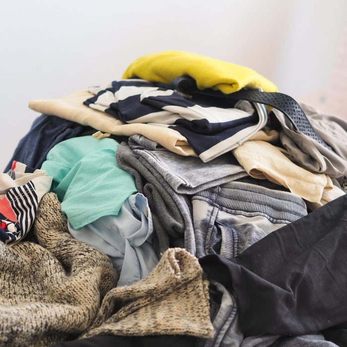 pile of used dirty clothes