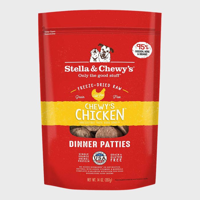Dog food bag labeled 
