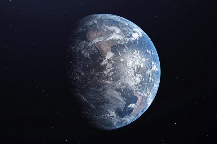 Ultra Realistic Earth from Space 3d illustration