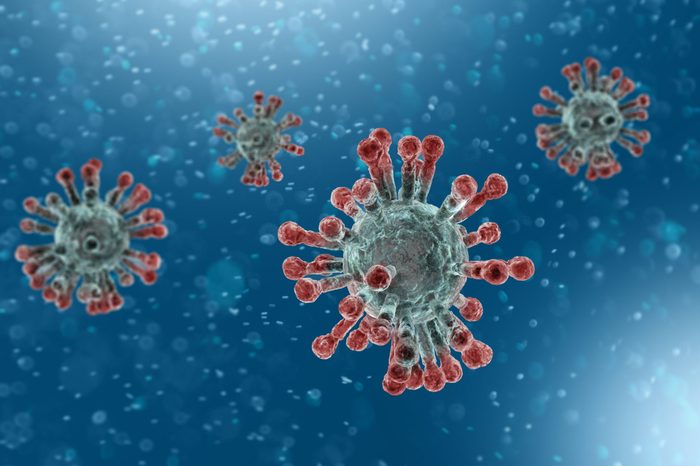 Microscopic view of Coronavirus, a pathogen that attacks the respiratory tract. Analysis and test, experimentation. Sars
