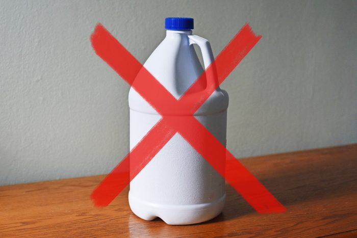 don't clean with bleach