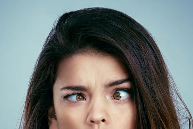 woman cross eyed