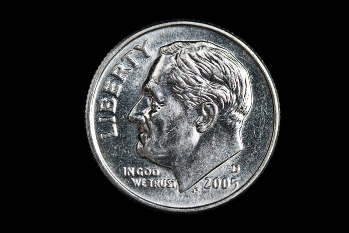 dime on black background XXL