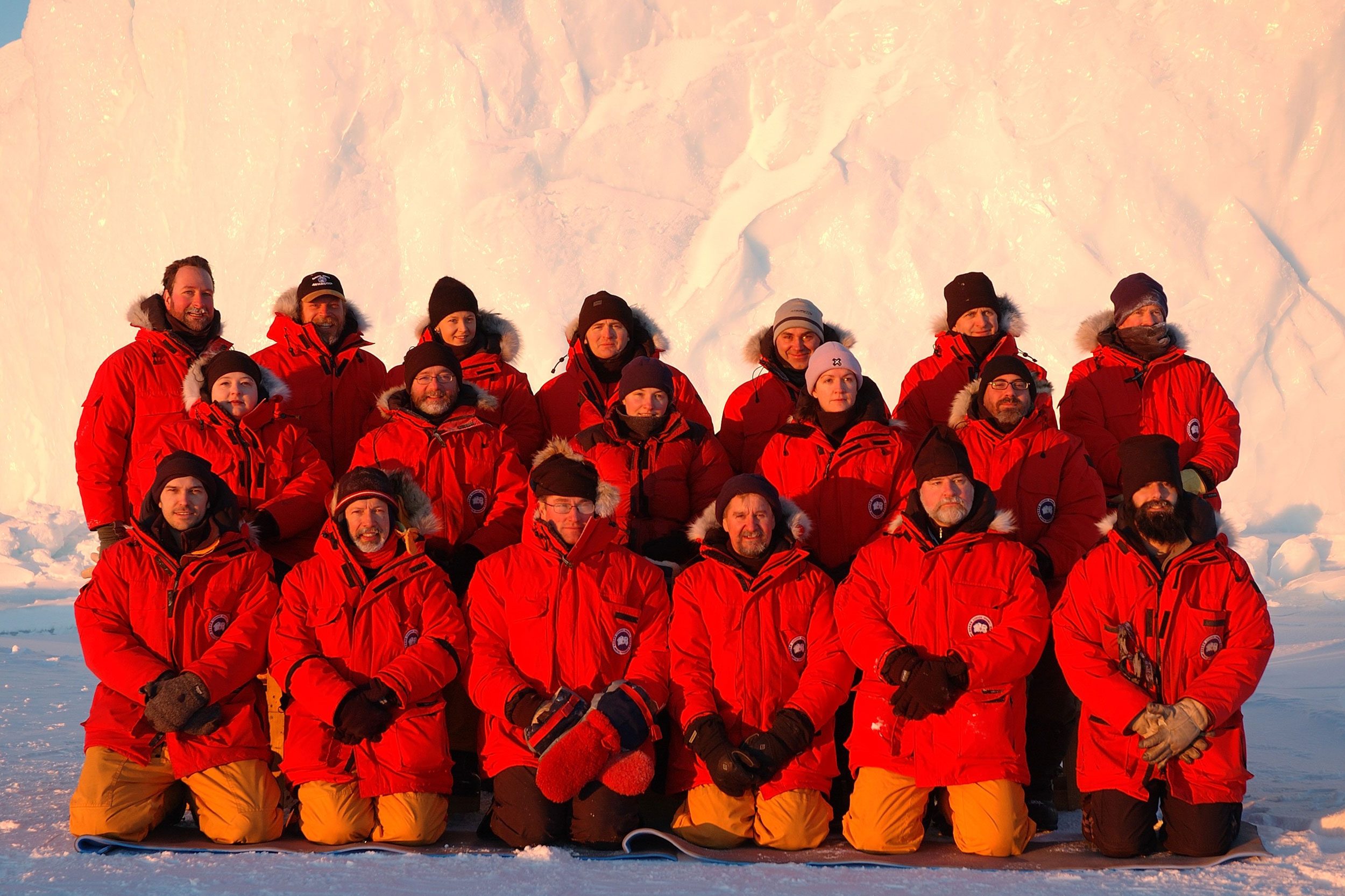 expedition crew in antarctica.
