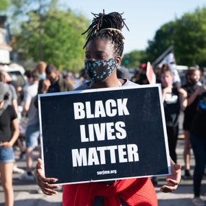 Protester holds a 