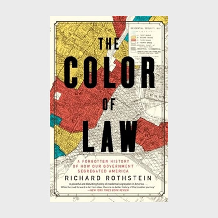 Book cover displays map sections colored red, yellow, and blue; title 