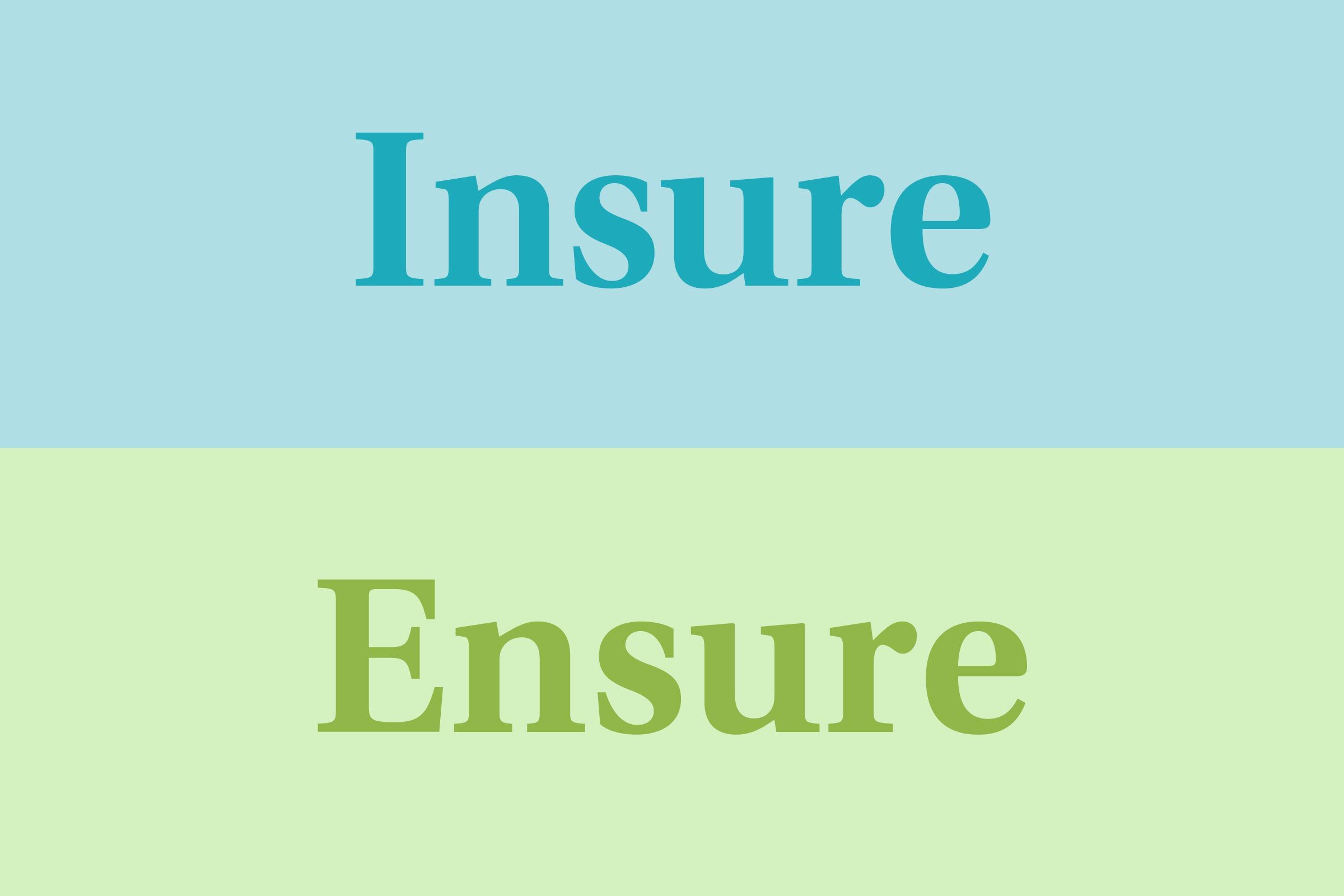 Insure vs. ensure