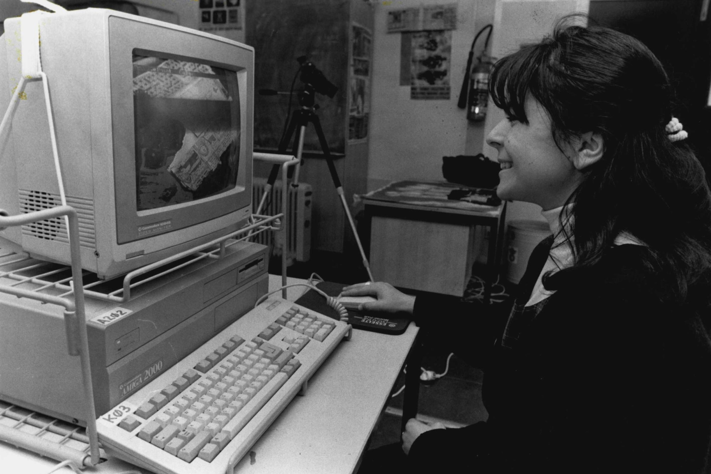 And Nina Petradis (left) studies by computer.Macarthui Girls’ Technology High School, *****The school is sponsored by Commodore, which donated a large number of Amiga 500 computers and arranged a good discount when the school purchased additional co