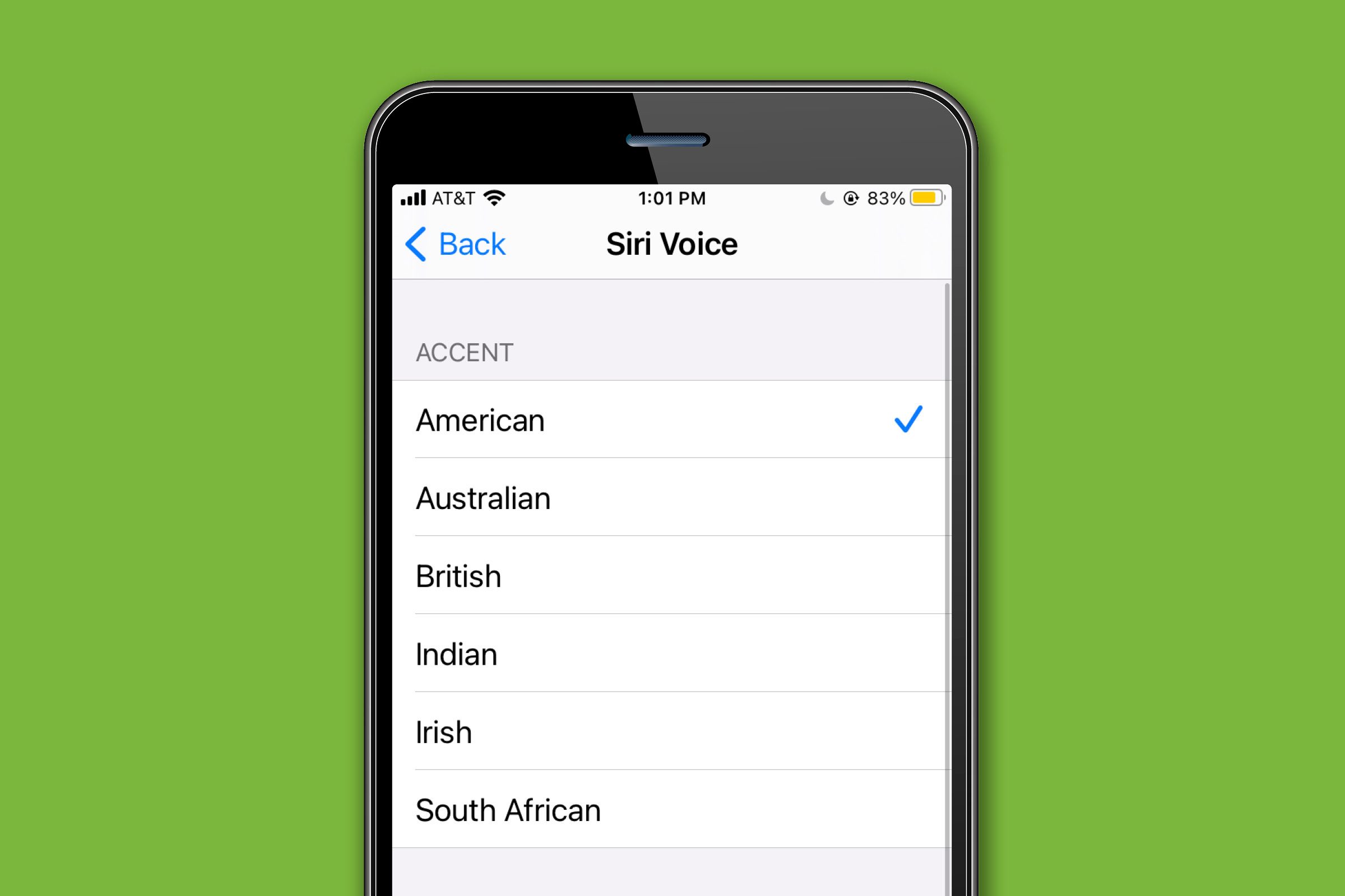 Change Siri's voice
