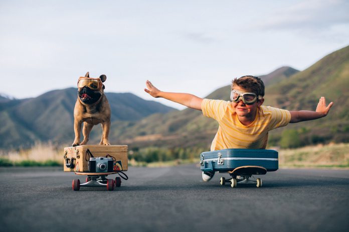 Traveling Boy and his Dog