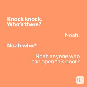 Text reads a knock-knock joke: 