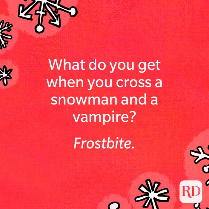 What do you get when you cross a snowman and a vampire?