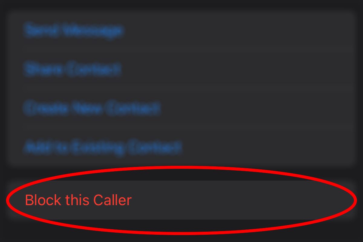 Block This Caller Selection