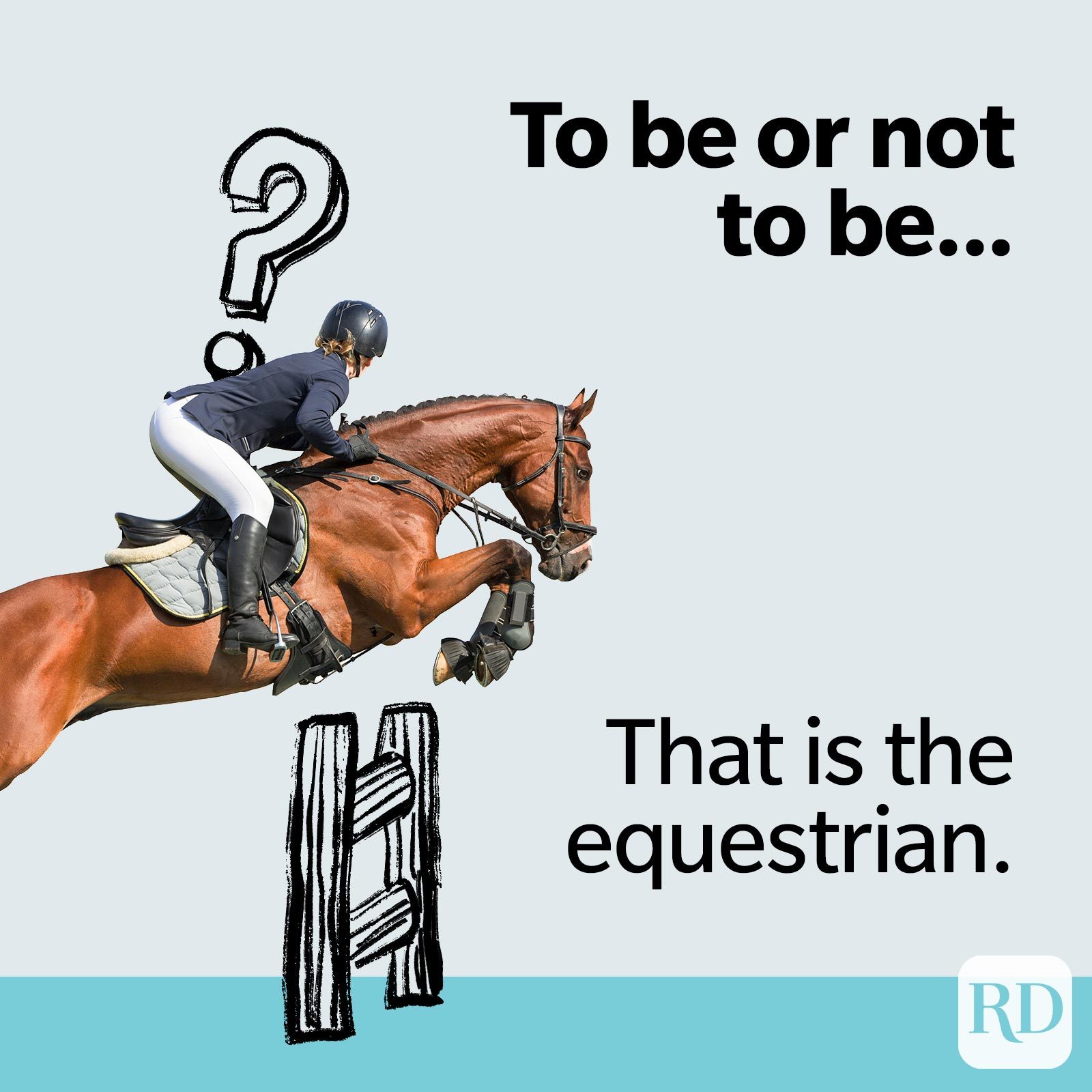 TO be or not to be... that is the equestrian.