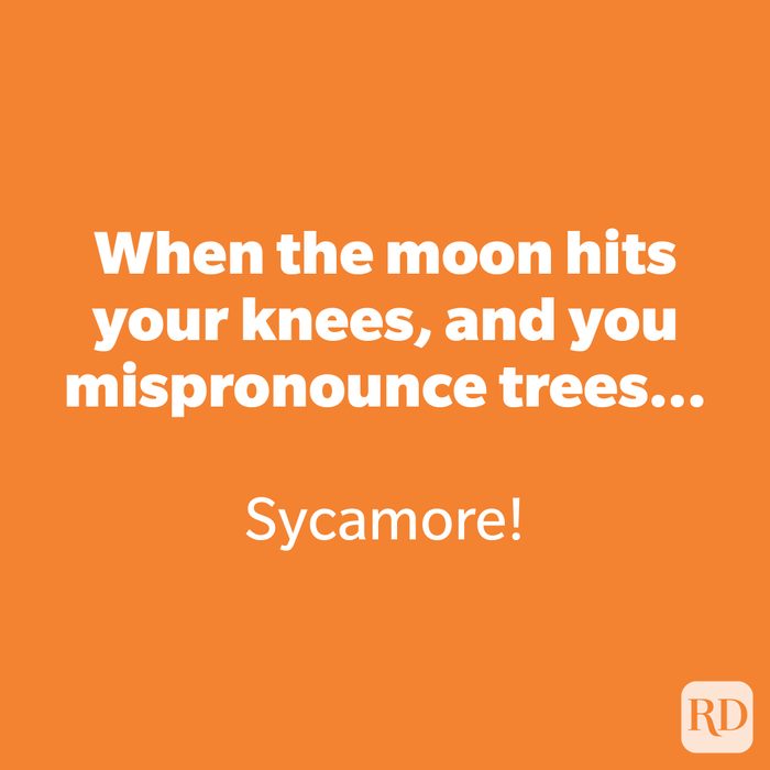 When the moon hits your knees, and you mispronounce trees