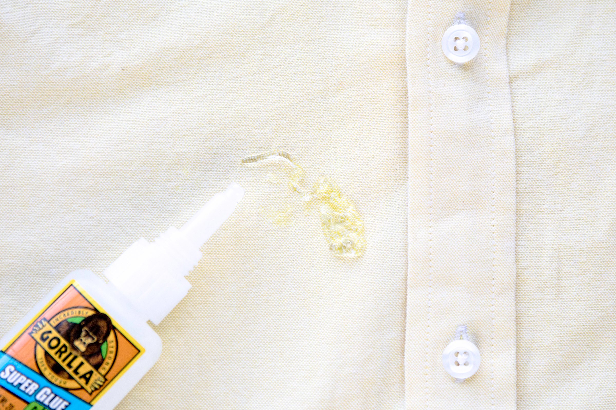 how to get superglue out of clothes