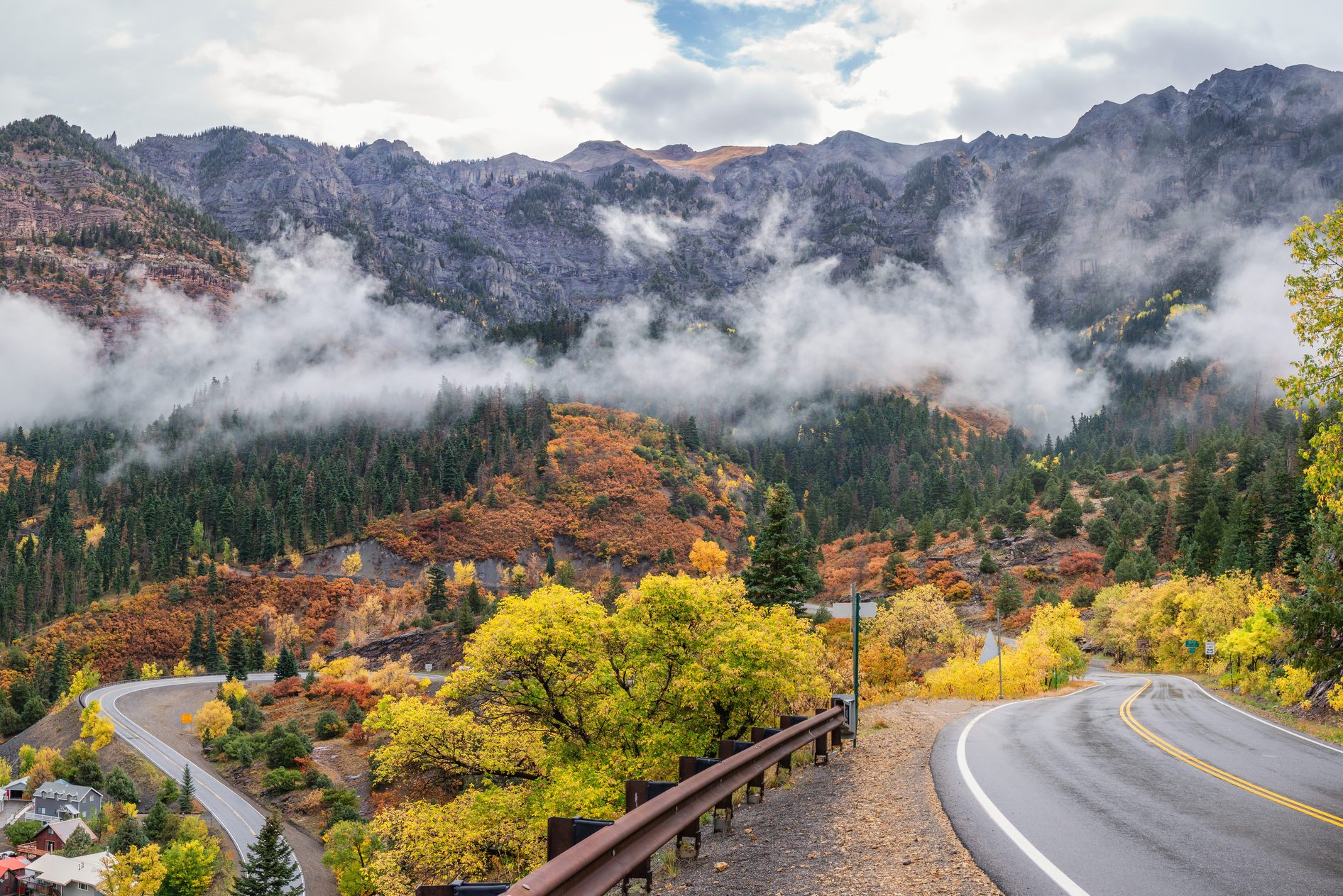Ouray Colorado in Autumn on the Million Dollar Highway