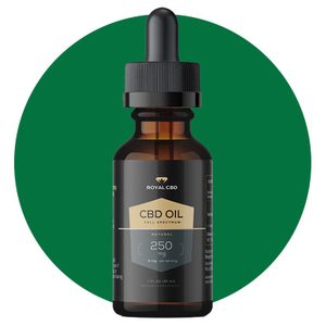 A brown bottle with dropper featuring 