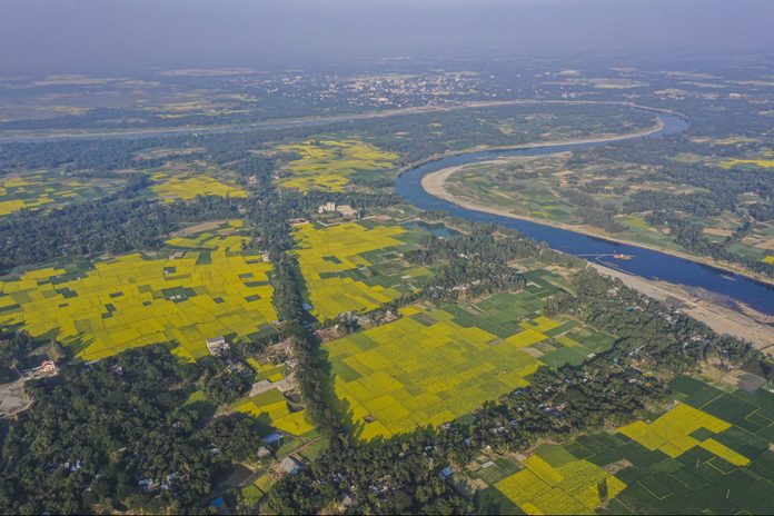 (EDITORS NOTE: Image taken with a drone) Aerial view of...