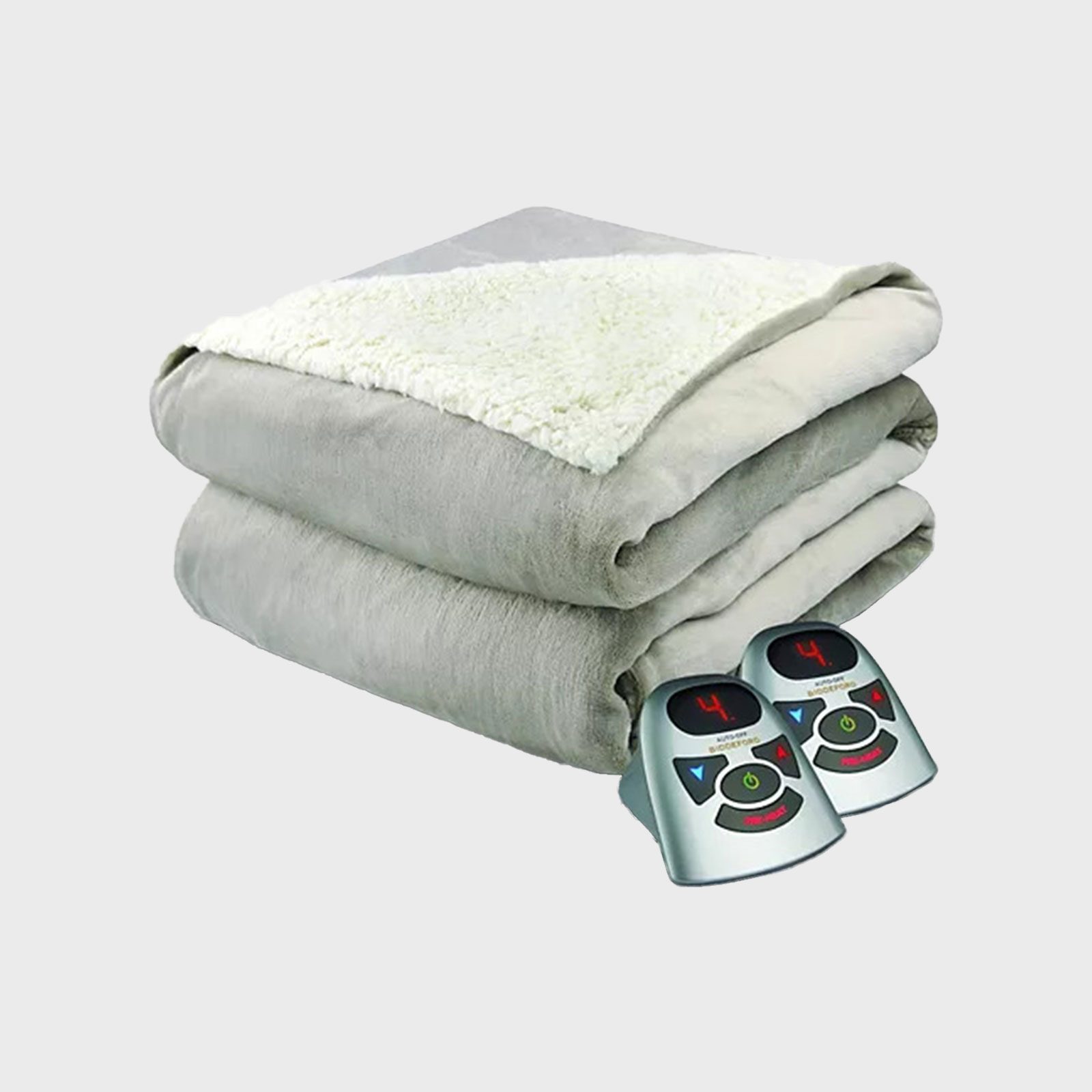 Biddeford Velour And Sherpa Electric Blanket 