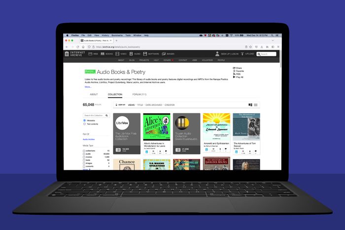 laptop showing archive.org; blue background