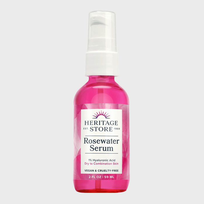 A pink spray bottle displays 