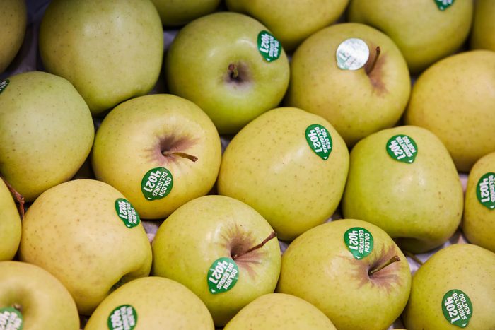 stickers on apples