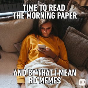Person lounges on a sofa using a smartphone, wrapped in a blanket. Text reads: 