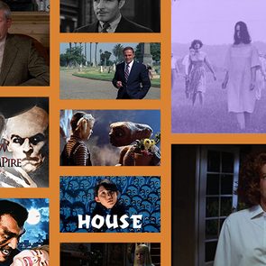 Collage showcases classic movie scenes, actors posing dramatically. Text includes 