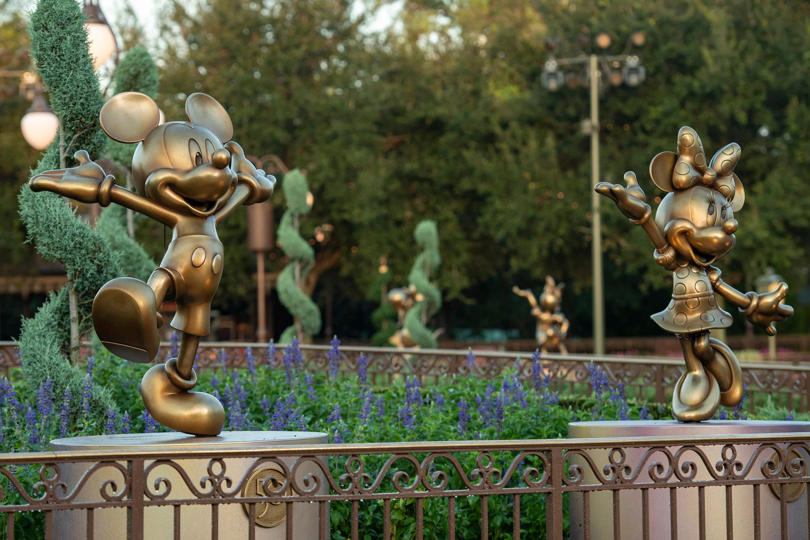 Mickey Mouse and Minnie Mouse at Magic Kingdom Park are two of the “Disney Fab 50 Character Collection" appearing in all four Walt Disney World Resort theme parks in Lake Buena Vista, Fla., as part of “The World’s Most Magical Celebration,” beginning Oct. 1, 2021, in honor of the resort’s 50th anniversary.