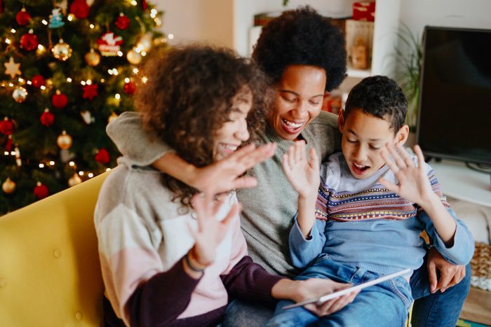 Video call with family on Christmas day