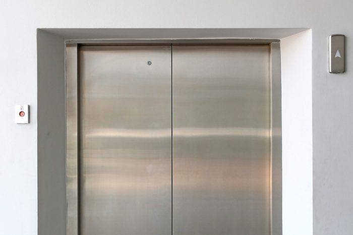 elevator with hole on the door