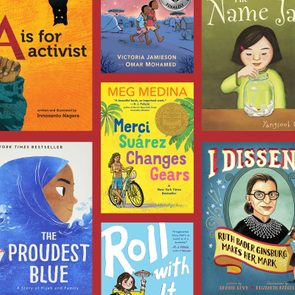 Nine book covers featuring diverse themes and characters arranged in a grid, each with distinct illustrations and bold titles.