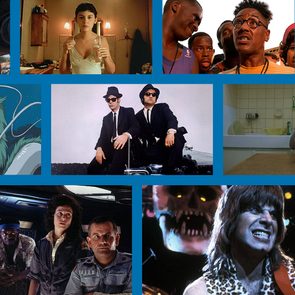 Collage of various film scenes showing diverse characters in distinct settings, including animations, live-action sequences, and unique character expressions.