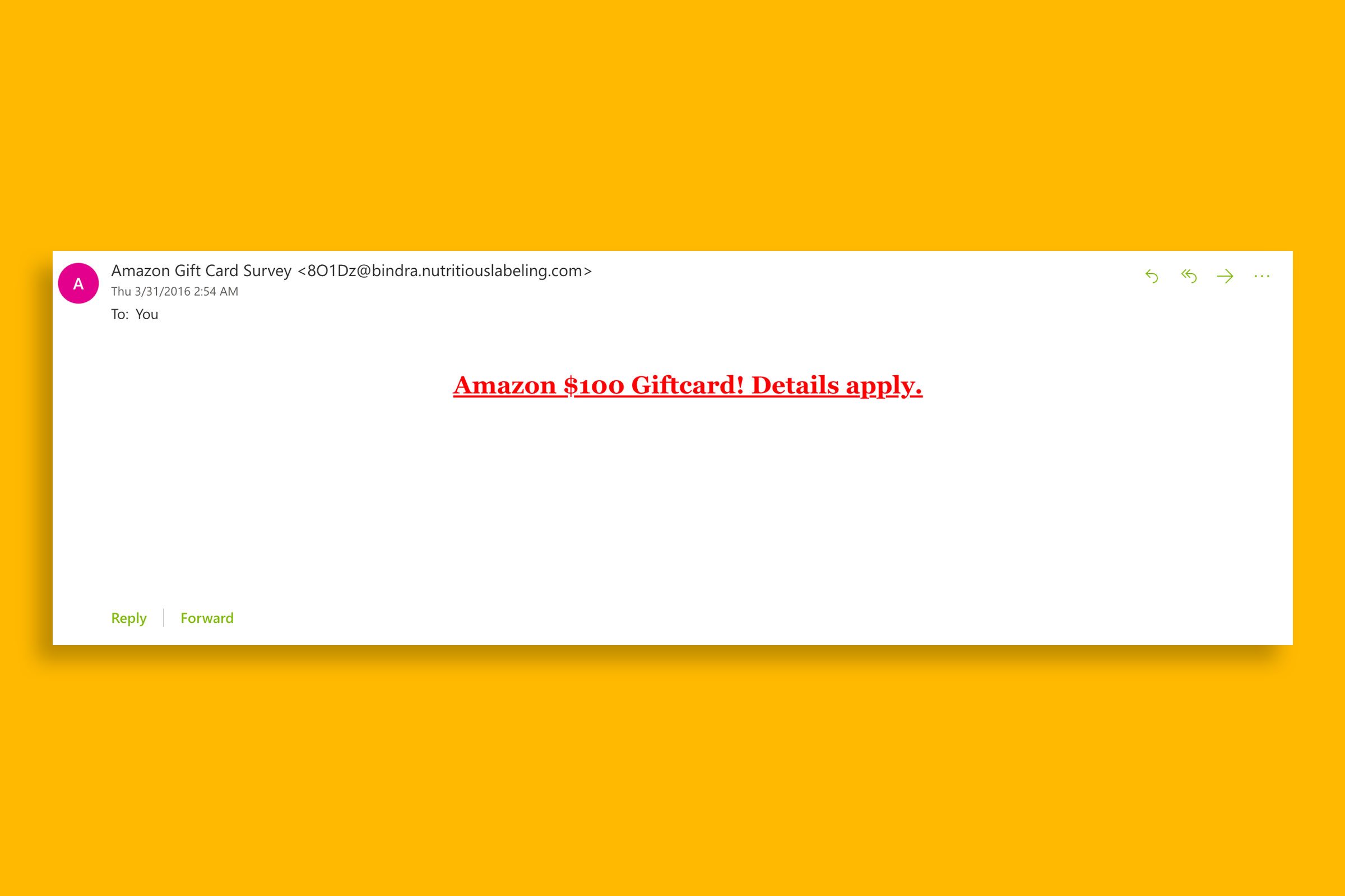 Amazon Scam Email screenshot