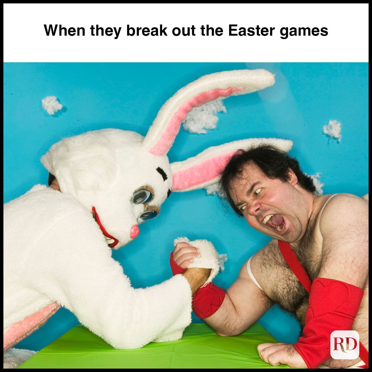 35 Hilarious Easter Memes That Will Make Any-Bunny Laugh Text: When they break out the Easter games