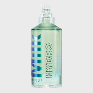 A translucent pump bottle labeled 