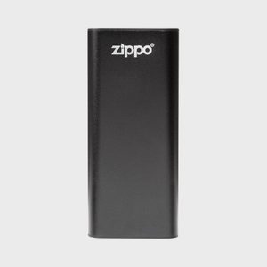 Black rectangular power bank displaying 